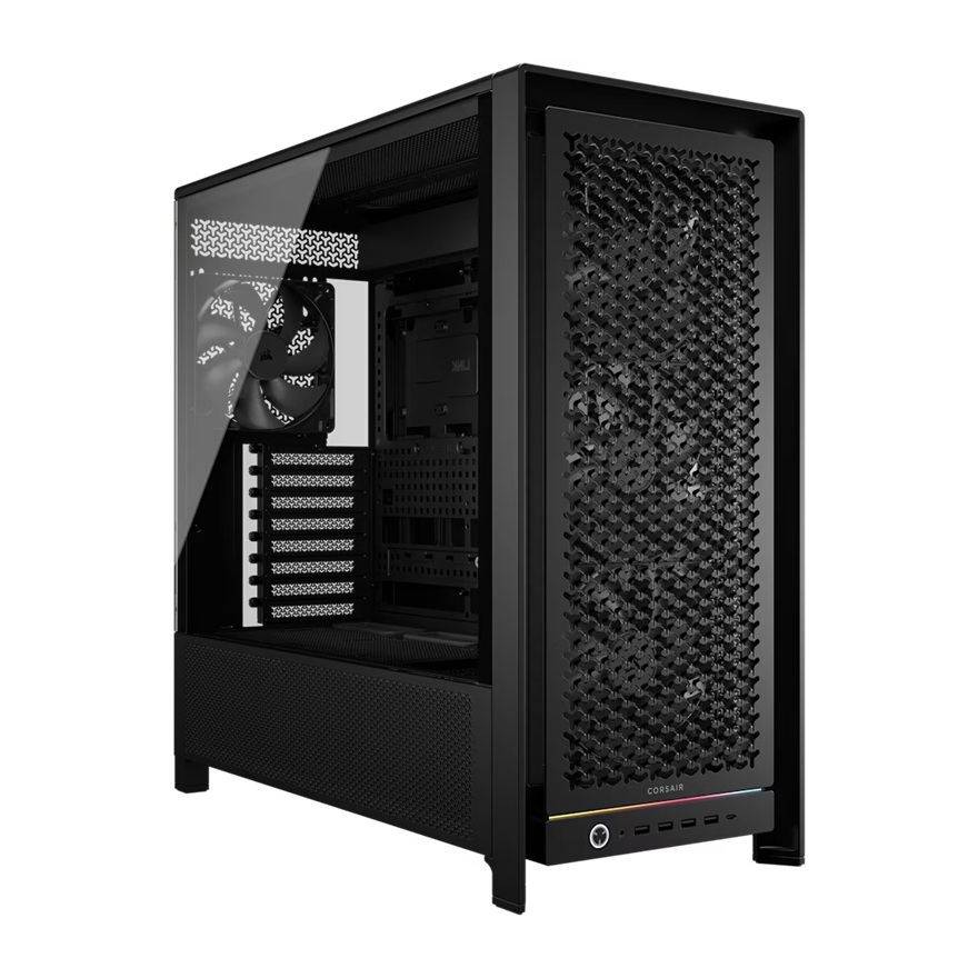 Corsair FRAME 5000D RS High-Airflow Mid-Tower PC Case, ATX, Supports 450mm GPU, 175mm CPU Cooler, 360mm Radiator, 4x RS140 Fans, USB 3.2 Gen2 Type-C
