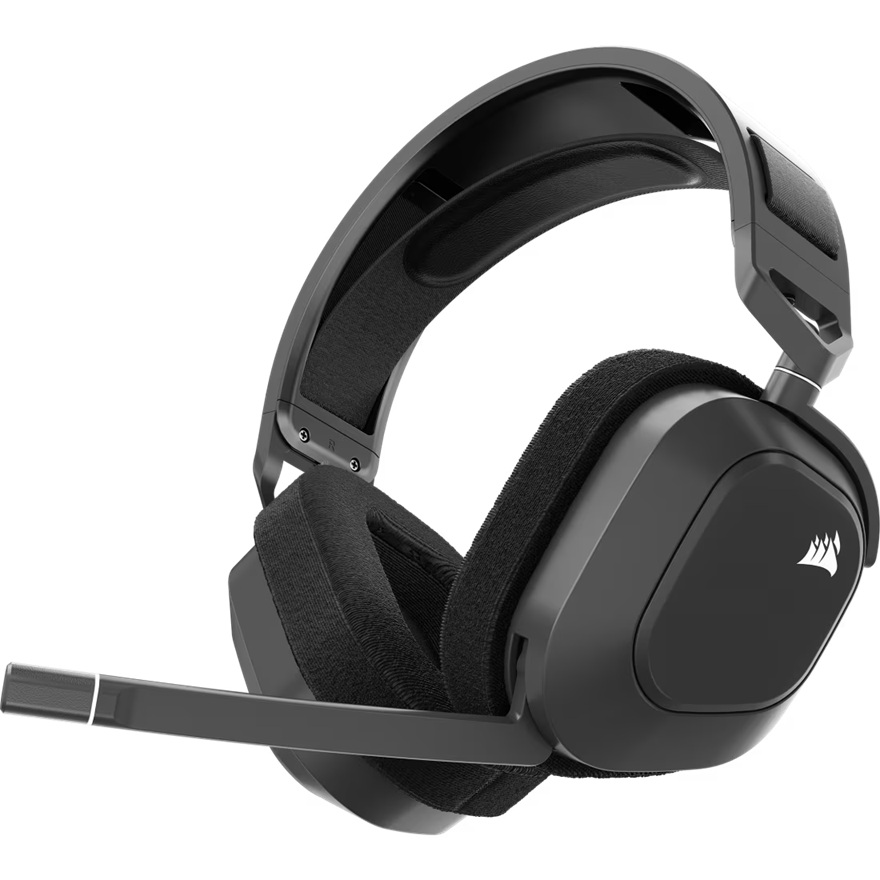 Corsair HS80 MAX Wireless Gaming Headset – Steel Gray, 50mm Neodymium Drivers, Dolby Atmos, 24 to 130h Battery Life, RGB, Multi-Platform Wired & Wireless PC/PS5/Switch/Mobile