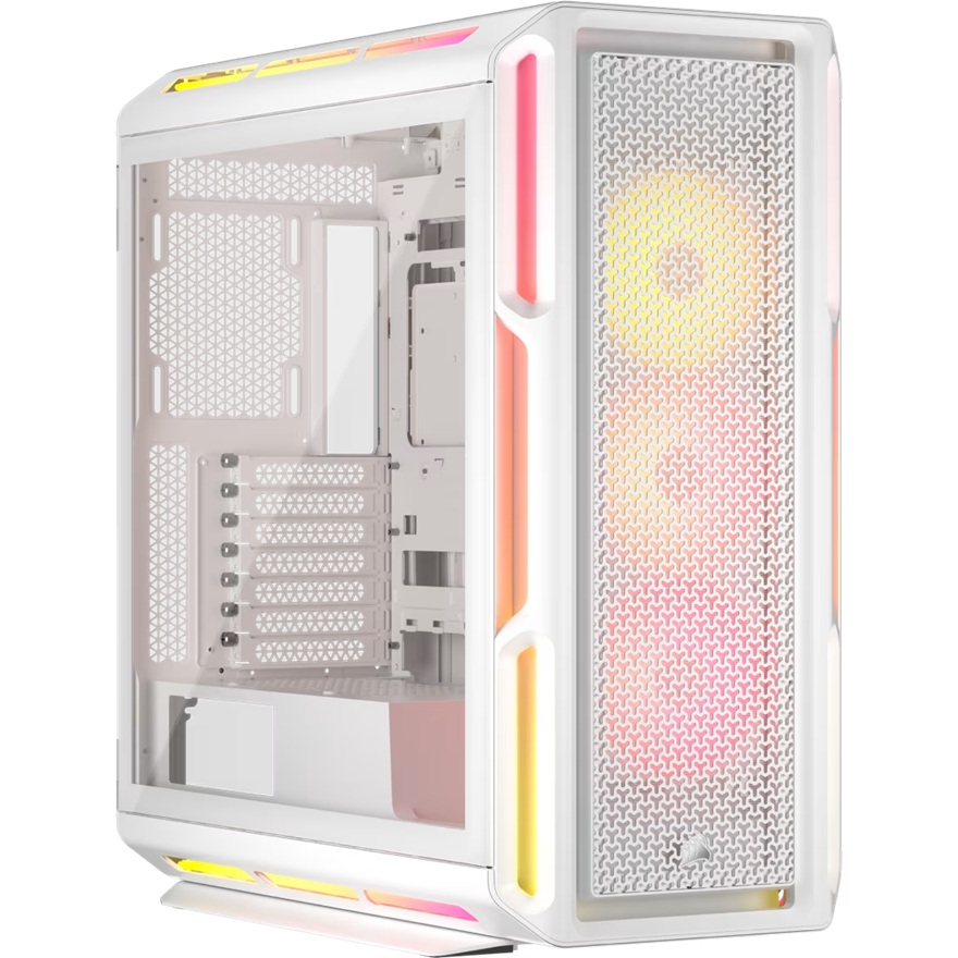Corsair iCUE LINK 5000T LX RGB White Mid-Tower PC Case - ATX, E-ATX Support, 450mm GPU, 170mm CPU Cooler, 360mm Radiator, 3x LX120 RGB Fans, USB-C Gen2