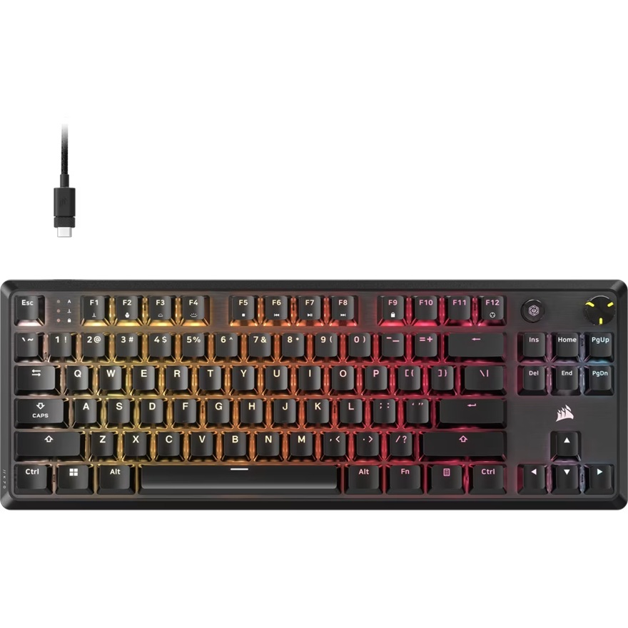 Corsair K70 CORE TKL RGB Mechanical Gaming Keyboard – Compact Tenkeyless, MLX Red Linear Switches, Per-Key RGB, 1000Hz Polling, USB Wired for PC/Mac/Xbox