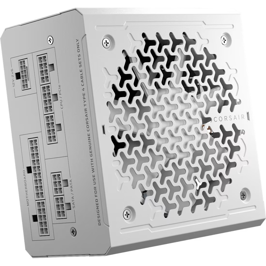 Corsair RMe Series RM850e 850W White Fully Modular Low-Noise ATX PSU, Cybenetics Gold, ATX12V 3.1 & PCIe 5.1 Compatible