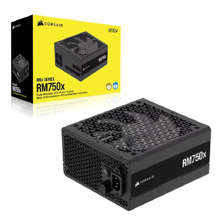 Corsair RMx Series RM750x 750W Fully Modular PSU, 80+ Gold, ATX 3.1, Zero RPM Fan, 4x PCIe, 8x SATA, 2x EPS Power Supply (AU)