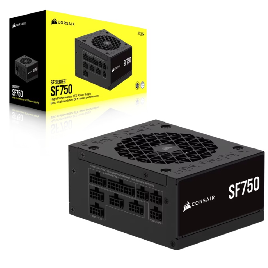 Corsair SF750 750W Fully Modular 80 PLUS Platinum SFX Power Supply with ATX 3.1 & PCIe 5.1 Support, 92mm FDB Fan, Type-5 Connectors (AU)