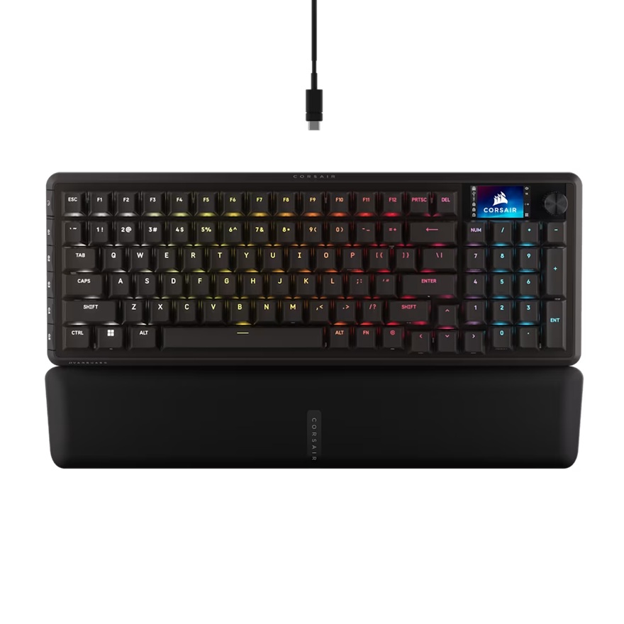 Corsair Vanguard 96 Mechanical Gaming Keyboard with CORSAIR MLX Plasma Switches, 8kHz USB 3.0, 8MB Onboard Memory, Magnetic Wrist Rest, Compact 96% Layout