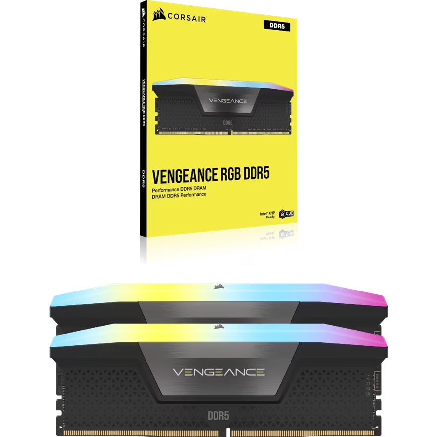 Corsair VENGEANCE RGB 64GB (2x32GB) DDR5-6400 CL42 Intel XMP 3.0 High-Performance RGB Memory Kit