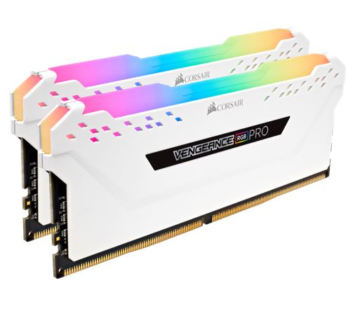Corsair Vengeance RGB PRO 16GB (2x8GB) DDR4 3000MHz C15 White Gaming Memory Kit with Multi-Zone RGB Lighting