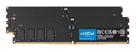 Crucial 64GB (2x32GB) DDR5-6400 CUDIMM CL52 Desktop Memory Kit for Intel Core Ultra Processors