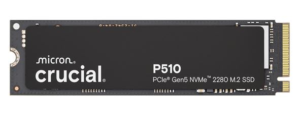 Crucial P510 2TB PCIe Gen5 NVMe M.2 2280 SSD – Up to 10,000 MB/s Read & 8,700 MB/s Write, 1200 TBW Endurance, 5-Year Warranty