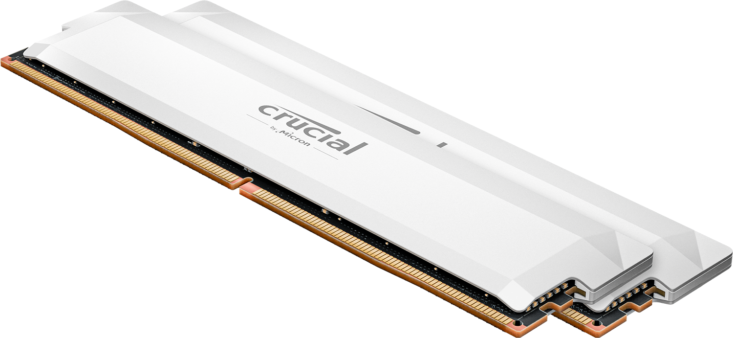 Crucial Pro 32GB (2x16GB) DDR5 6400MHz CL38 UDIMM White Heat Spreader Gaming Memory with Intel XMP & AMD EXPO Support
