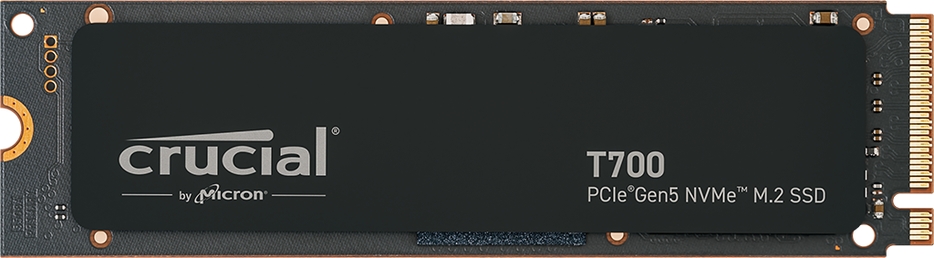 Crucial T700 2TB PCIe Gen5 NVMe M.2 SSD – 12,400MB/s Read, 11,800MB/s Write, 1200TBW Endurance, 5-Year Warranty, DirectStorage Support