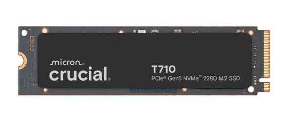 Crucial T710 1TB PCIe Gen5 NVMe M.2 2280 SSD | 14900 MB/s Read, 13700 MB/s Write, 600TBW Endurance, 5-Year Warranty