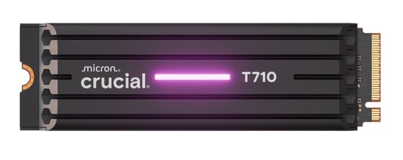 Crucial T710 2TB PCIe Gen5 NVMe M.2 2280 SSD with Heatsink – Ultra-Fast 14,900/13,800 MB/s R/W, 1200TBW, AES-256 Encryption, DirectStorage Optimized, 5-Year Warranty