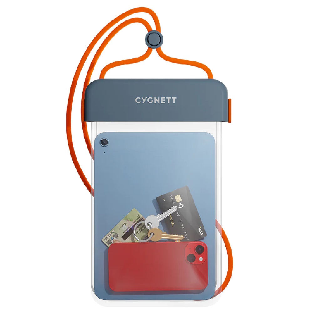 Cygnett AquaGuard Universal Waterproof Tablet Pouch - Fits Tablets Up to 11", Dust & Sand Protection, Adjustable Lanyard, Float-Safe, 2 Years Warranty