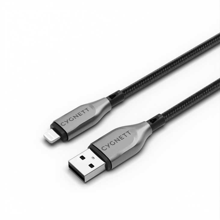 Cygnett Armoured Braided Lightning to USB-A Cable 50cm - Durable Double Braided Nylon, 2.5A/12W Turbo Charge, 480Mbps, MFi Certified for Apple iPhone & iPad, 5-Year Warranty