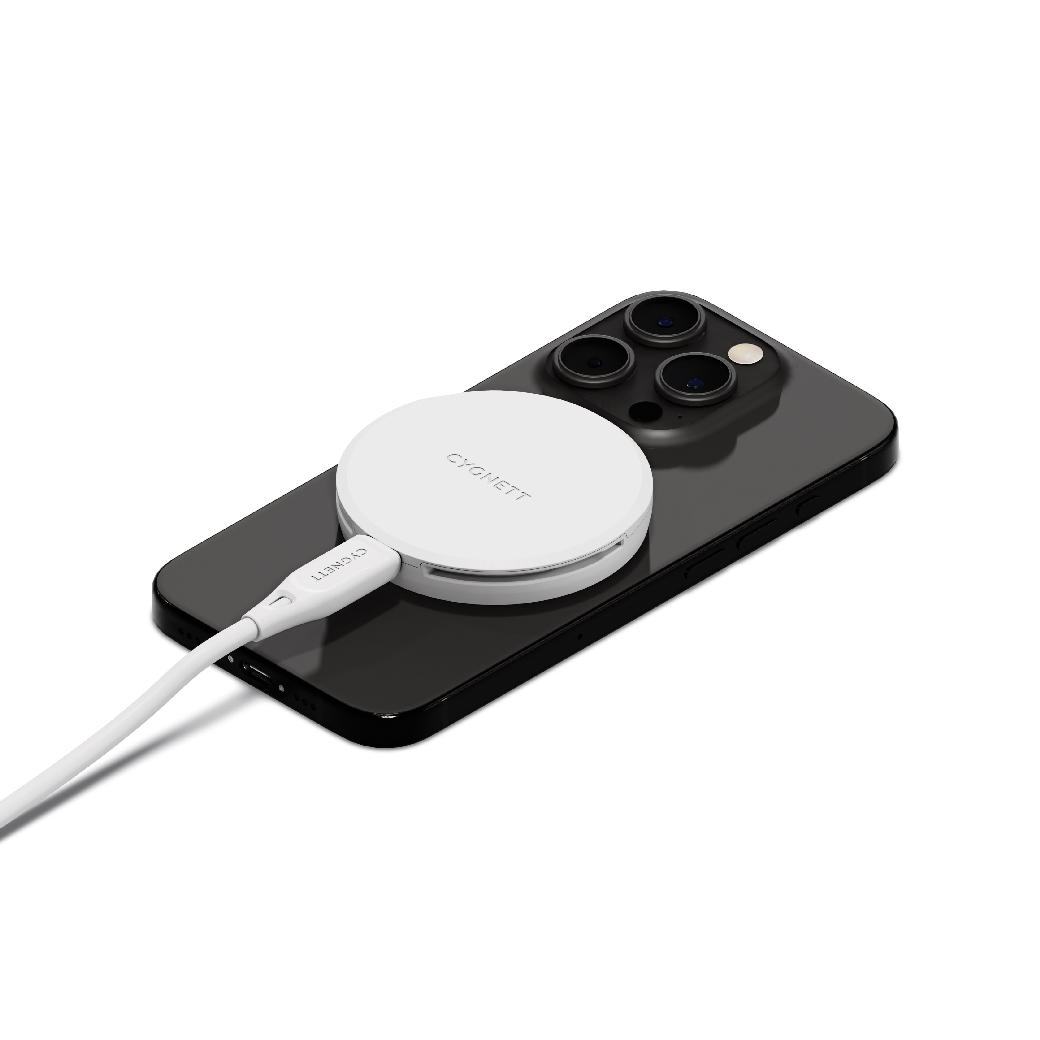 Cygnett ChargePuck Qi2 15W Magnetic Fast Wireless Charger with USB-C Cable - Compact Travel-Friendly Design, 2 Year Warranty