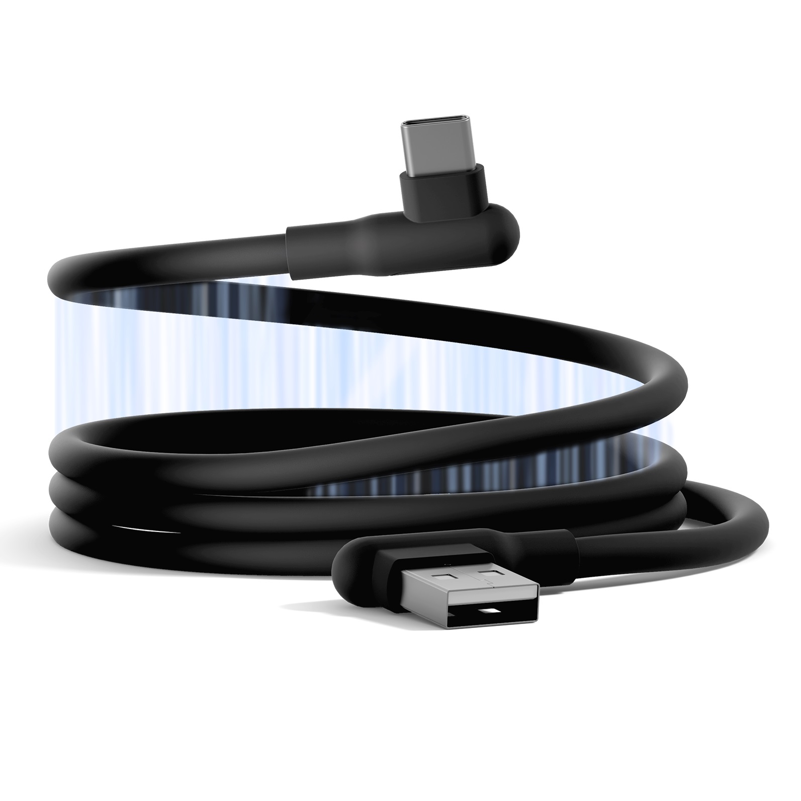 Cygnett DriveSync 0.7M Right Angled Magnetic Silicone USB-C to USB-A Cable – 60W Fast Charging, 480Mbps Data, Ideal In-Car Use with 2 Year Warranty