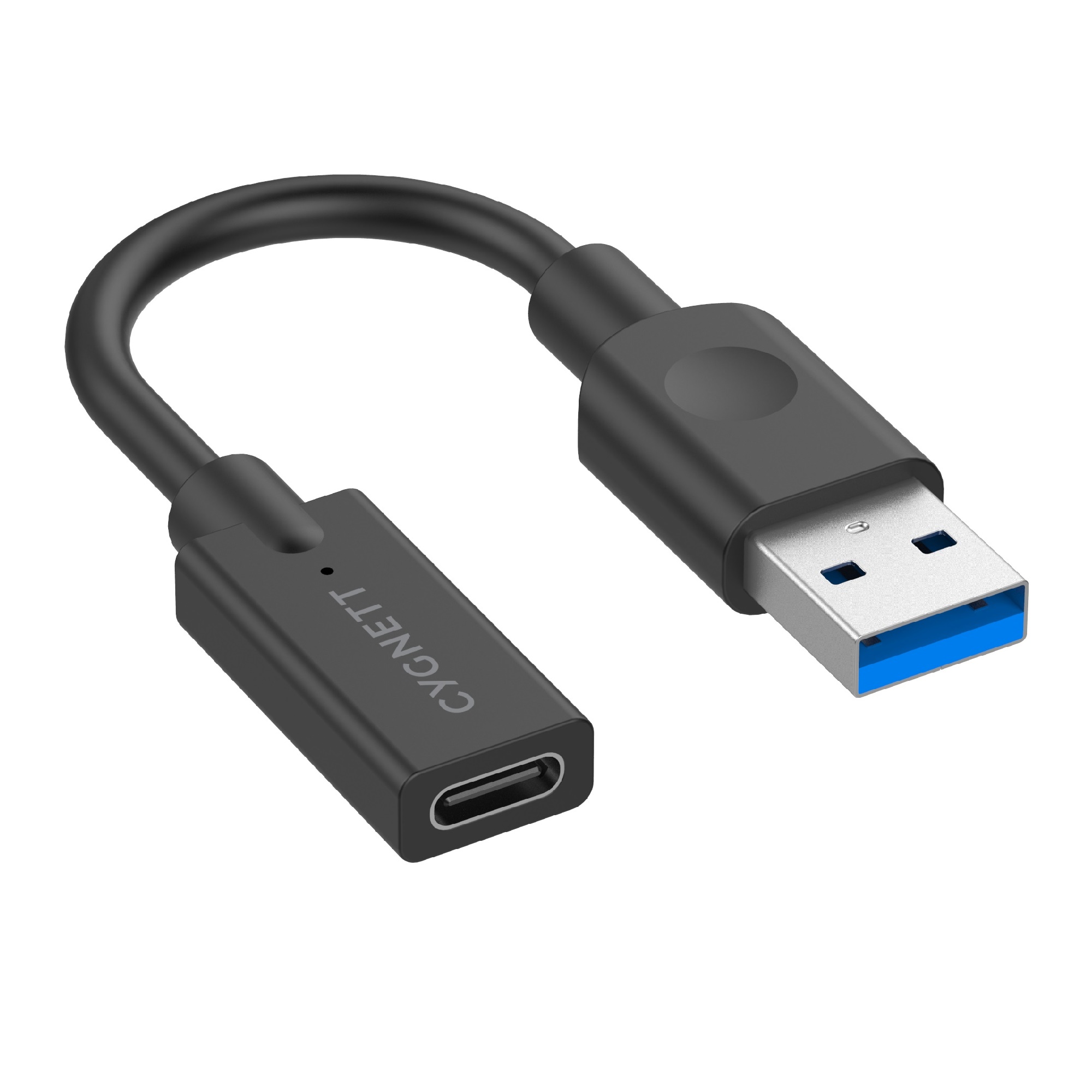 Cygnett Essentials USB-A Male to USB-C Female Cable Adapter 10CM – 5Gbps Fast Data Transfer, Compact Design, 2-Year Warranty