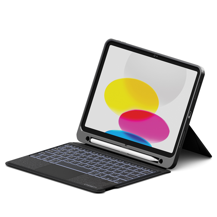 Cygnett Magnetic Wireless Keyboard Case for Apple iPad 11" 11th Gen & 10th Gen iPad - Black, Backlit Keys, Apple Pencil Storage
