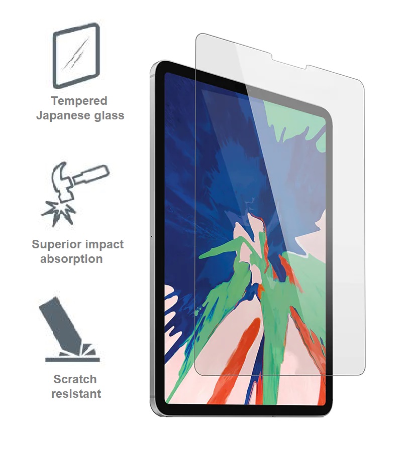 Cygnett OpticShield 9H Tempered Glass Screen Protector for Apple iPad Pro 12.9" (3rd-6th Gen) - Scratch & Impact Resistant with Oleophobic Coating, 2 Year Warranty