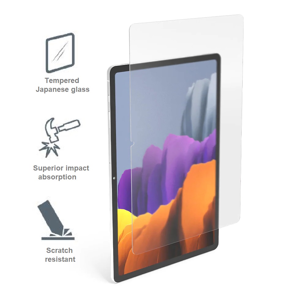 Cygnett OpticShield Tempered Glass Screen Protector for Samsung Galaxy Tab S10+/S9+/S9 FE+/S8+/S7+ 12.4" – 9H Hardness, Precise Fit, Includes Installation Kit, 2 Year Warranty