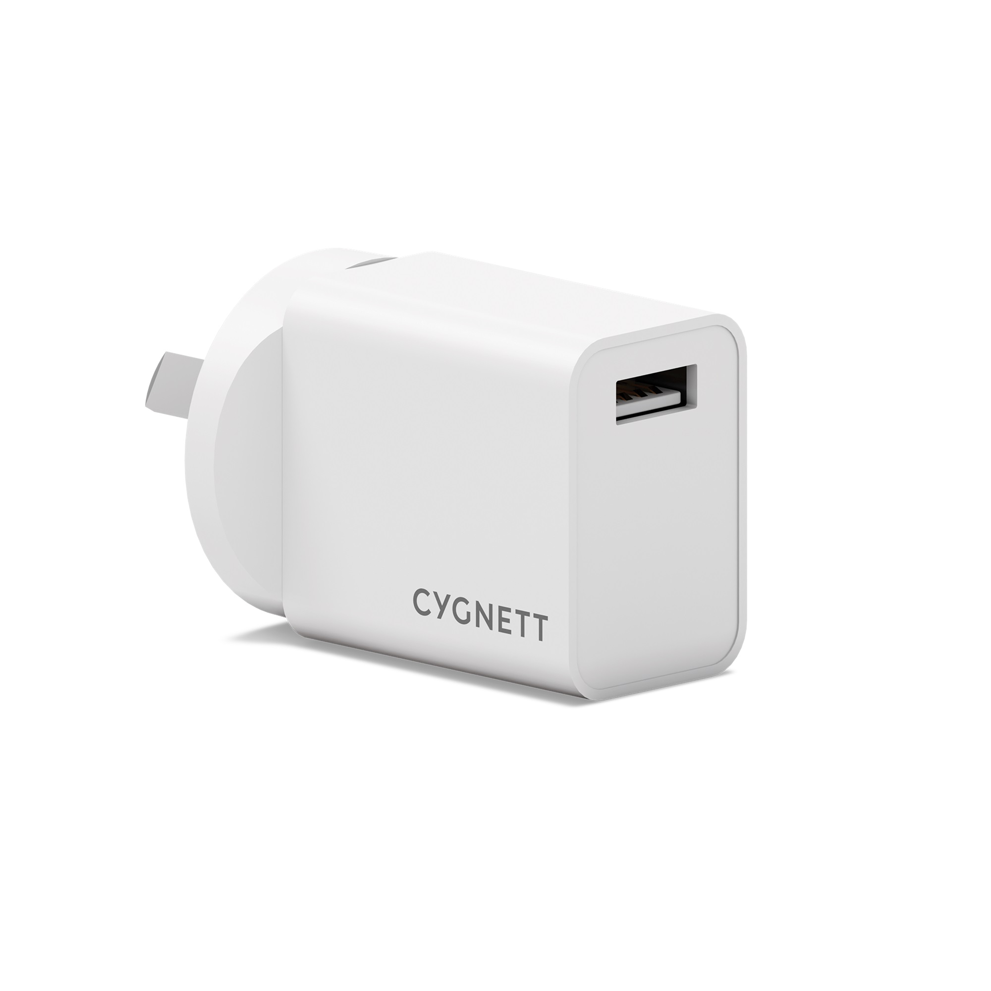Cygnett PowerPlus 12W USB-A Wall Charger - Compact Lightweight Travel Adapter with 2-Year Warranty - White CY5594PDWCH