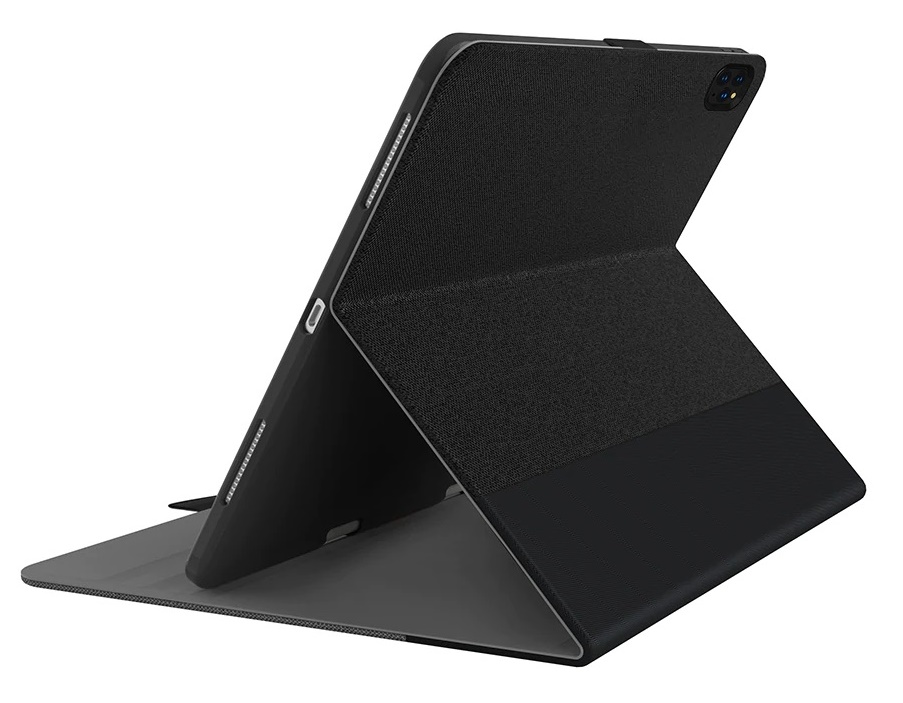 Cygnett TekView Slimline Case for Apple iPad Pro 12.9" (3rd-6th Gen) with Apple Pencil Holder, Multi-Angle Stand, Magnetic Close - Grey/Black