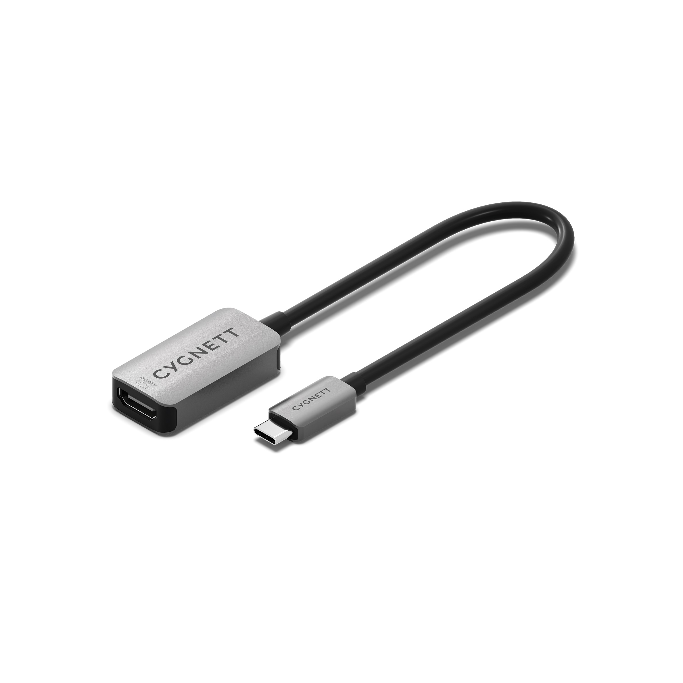 Cygnett Unite USB-C to Single HDMI Adapter 4K 60Hz with Aluminium Shell & 15cm Cable - CY5386CYHUB