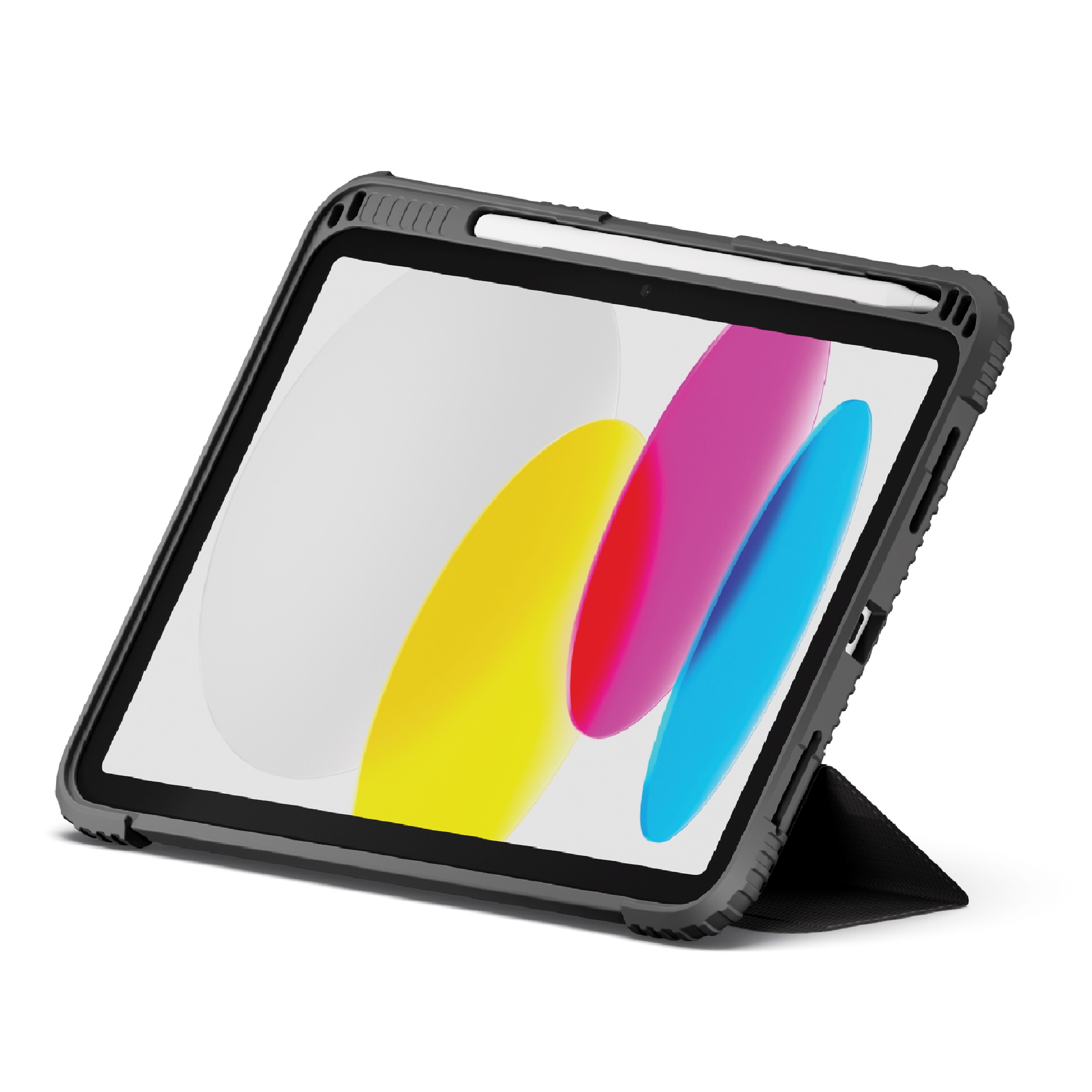 Cygnett WorkMate Rugged Protective Case for Apple iPad 11.0" 11th Gen (A16) & 10.9" 10th Gen - 360° Shock Absorbent Heavy Duty Black/Charcoal Cover with Apple Pencil Storage