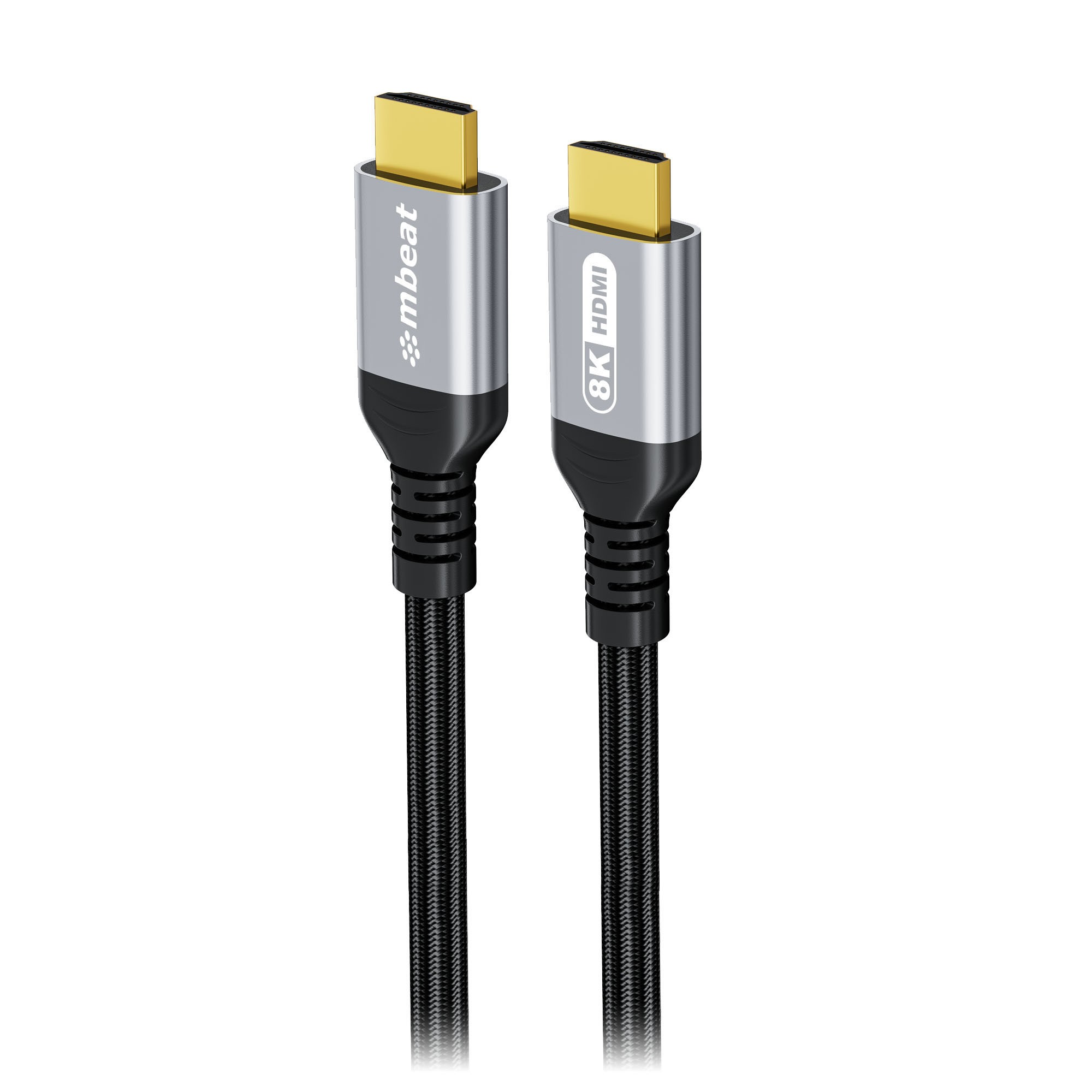 mbeat Tough Link 1.5m Certified 8K HDMI 2.1 Cable – 48Gbps, 4K@240Hz, VRR & eARC, Durable Nylon Braided – Space Grey