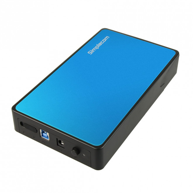 Simplecom SE325 Tool Free 3.5" SATA HDD to USB 3.0 Hard Drive Enclosure - Fast Tool-Free Installation, UASP Support, Blue