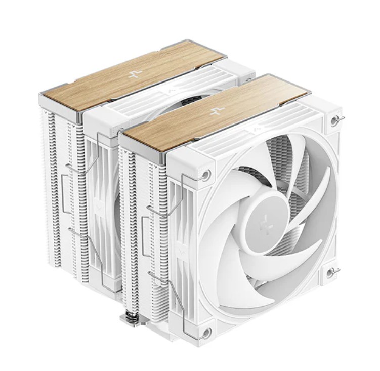 DeepCool AK620 G2 WH Wood Grain Dual-Tower CPU Cooler, 6 Copper Heat Pipes, 4-pin PWM Fans, Compatible with Intel LGA1851/1700/1200/1151/1150/1155 & AMD AM5/AM4