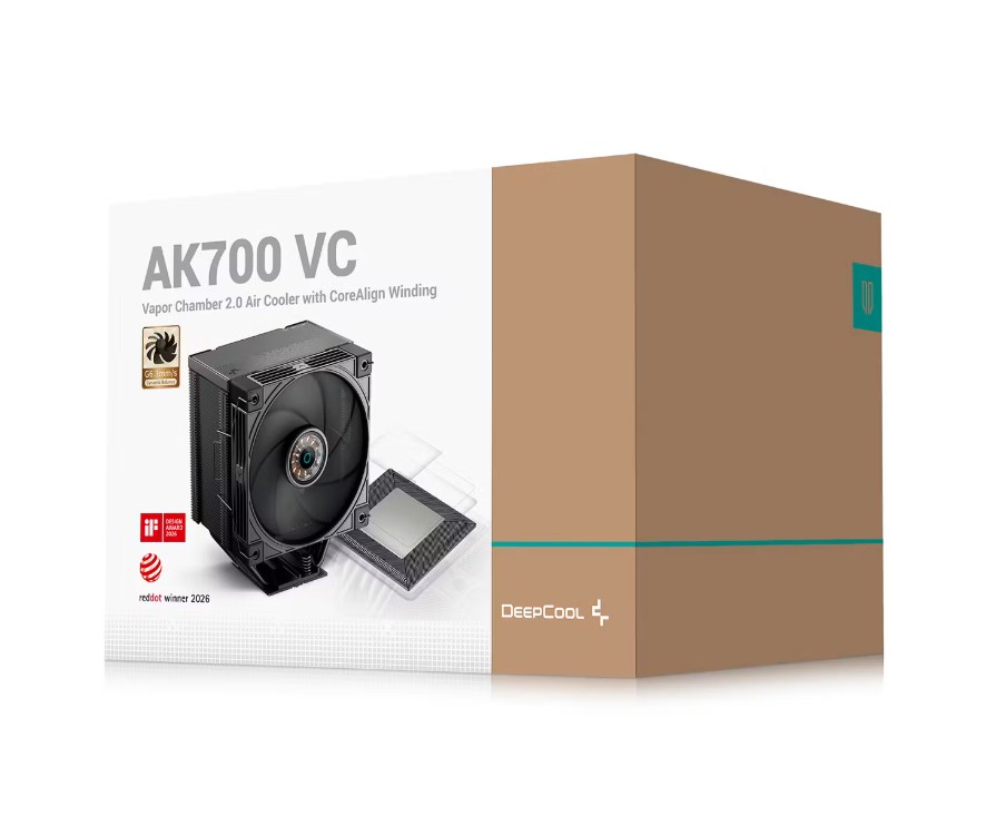 DeepCool AK700 VC Vapor Chamber CPU Air Cooler with 7 Heat Pipes & 120mm PWM Fan, Intel LGA1851/1700/1200/115x & AMD AM5/AM4 Compatible