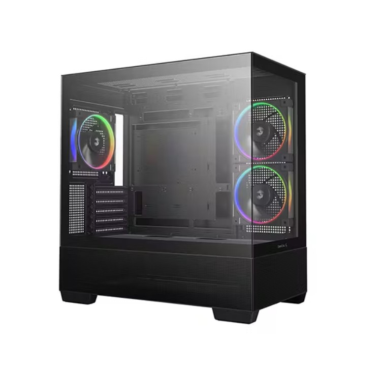 DeepCool CG380 3F Panoramic Dual Tempered Glass Micro ATX Case with 3 PWM ARGB Fans, USB-C Gen2 & USB 3.0