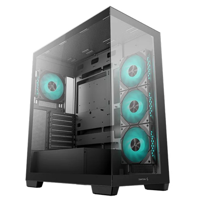 DeepCool CG580 4F Panoramic ATX Mid-Tower PC Case with 4 ARGB Fans & Support up to 2x 360mm Radiators, USB 3.0 & Type-C Front I/O