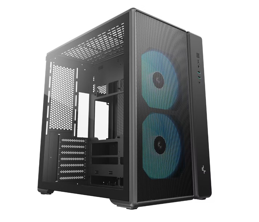 DeepCool CG590 MESH 2F Mid Tower ATX Case with Dual 160mm ARGB Fans, USB 3.0 & Gen2 Type-C Ports, High-Airflow Mesh Design