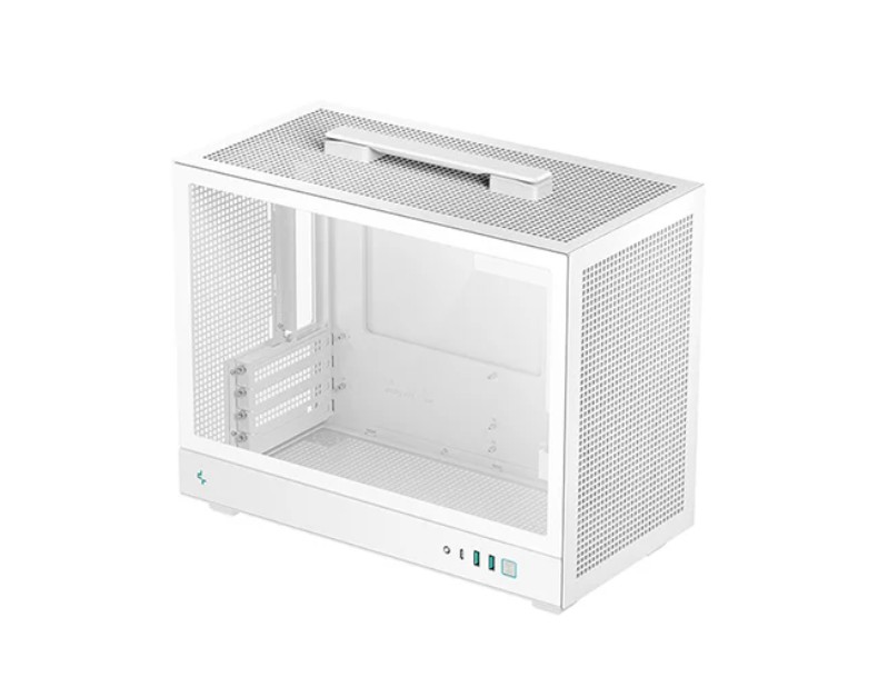 DeepCool CH160 PLUS WH Portable Micro-ATX Compact PC Case with USB 3.0×2, Gen2 Type-C x1, Audio/Mic, Supports 240mm Liquid Cooling