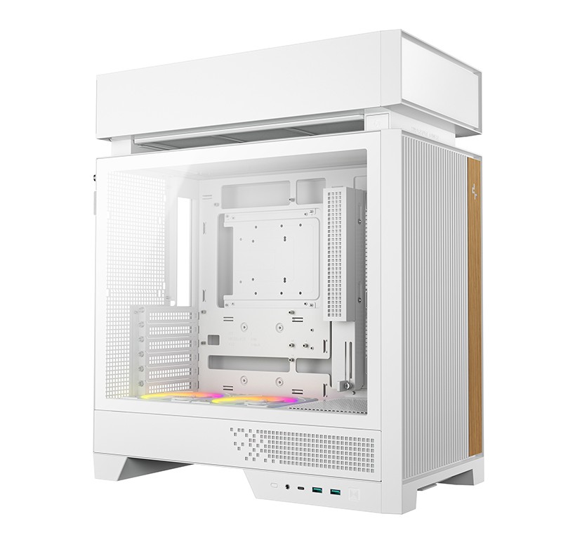 DeepCool CL660 WH ATX PC Case with Innovative HyperSplit Design, Dual Pre-installed ARGB Fans, Supports 360mm AIO Radiators, USB 3.0 & Type-C Front I/O