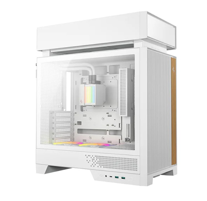 DeepCool CL6600 WH Compartmentalized Compact ATX Case with Pre-installed 360mm ARGB Liquid Cooler & Dual ARGB Fans, Supports Mini-ITX/Micro-ATX/ATX