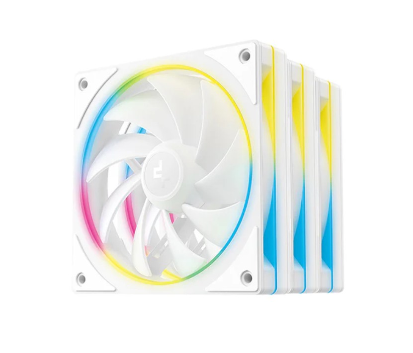 DeepCool FL12 SE WH 3 Pack 120mm Performance ARGB Fans with Hydro Bearing, 400-1900 RPM, 20 Addressable RGB LEDs