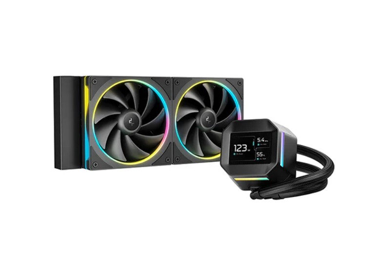DeepCool LM240 ARGB Liquid CPU Cooler with 2.4" Mini LCD Screen - Intel LGA1851/1700/1200/1151/1150/1155 & AMD AM5/AM4 Compatible