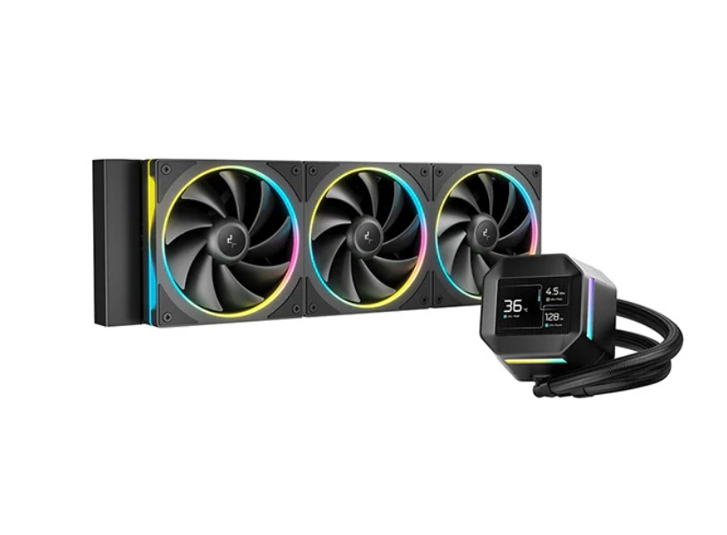 DeepCool LM360 ARGB 360mm Liquid CPU Cooler with 2.4" IPS Mini LCD Screen, Intel LGA1851/1700/1200 & AMD AM5/AM4 Compatible