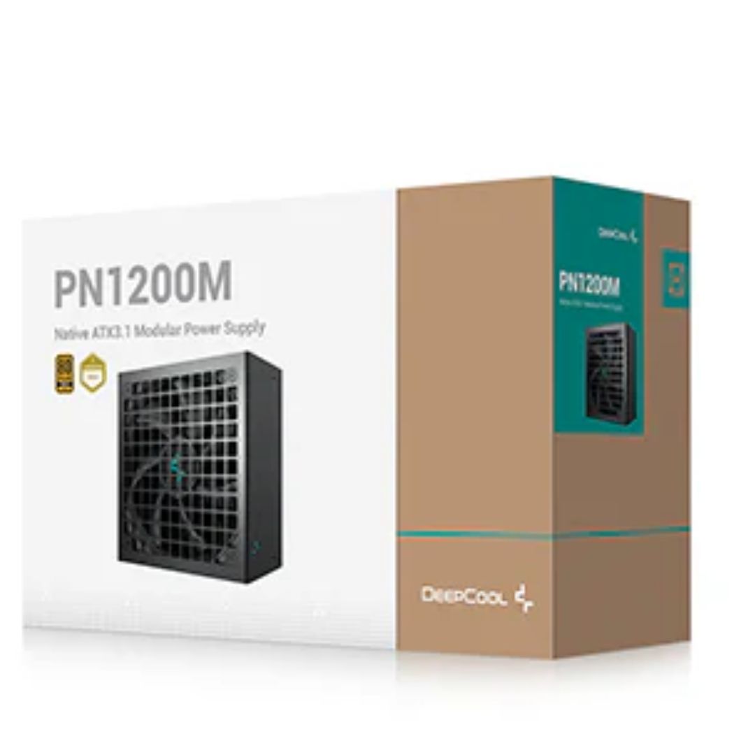 DeepCool PN1200M 1200W ATX 3.1 Fully Modular Power Supply with 80+ Gold Efficiency & PCIe 5.1 12V-2x6 Cable, 135mm FDB Fan
