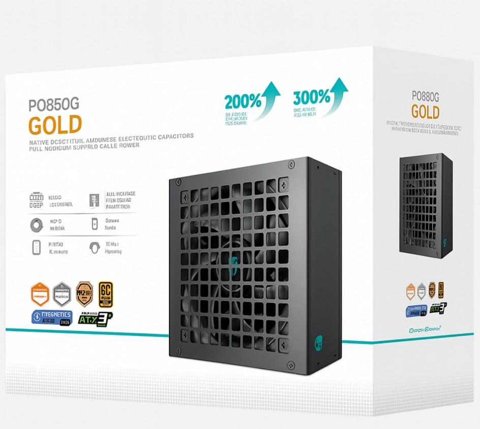 DeepCool PQ850G 850W Fully Modular ATX12V V3.1 Power Supply with 80 PLUS Gold & Cybenetics Platinum Efficiency, 120mm FDB Fan, Japanese Capacitors