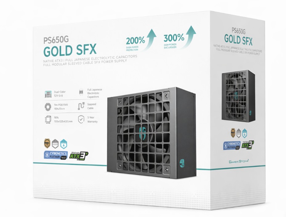 DeepCool PS650G 650W SFX Power Supply with Cybenetics Platinum Efficiency & Full Japanese Capacitors
