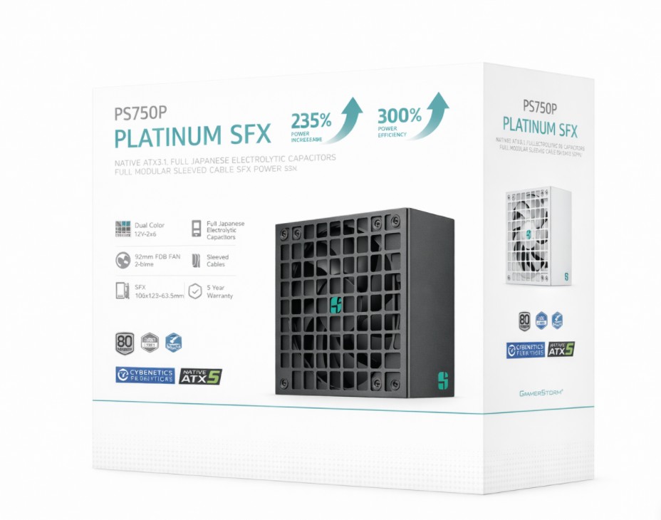 DeepCool PS750P 750W Platinum Certified SFX12V V4.1 & ATX12V V3.1 Power Supply
