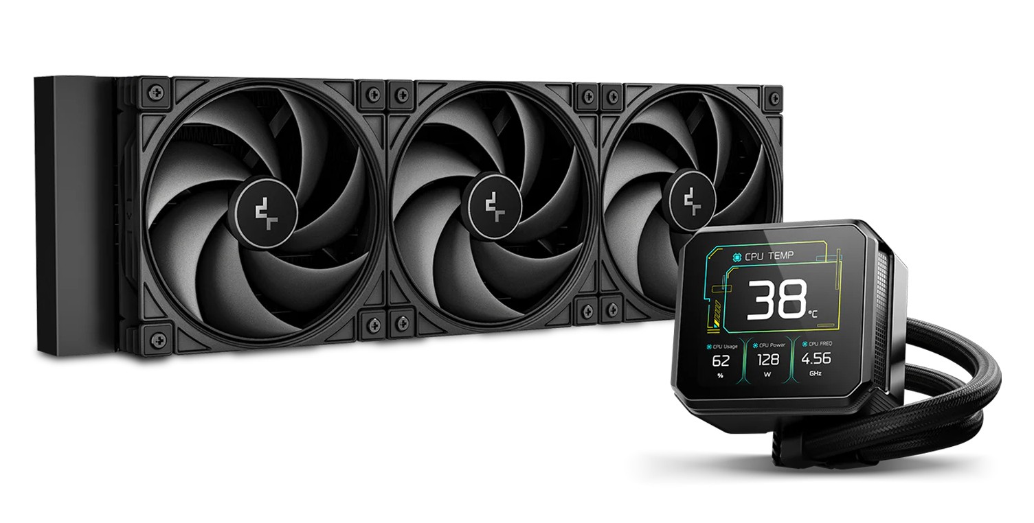 DeepCool SPARTACUS 360 All-in-One Liquid Cooler with 3.4" Customizable IPS LCD & Silent Ring Fans