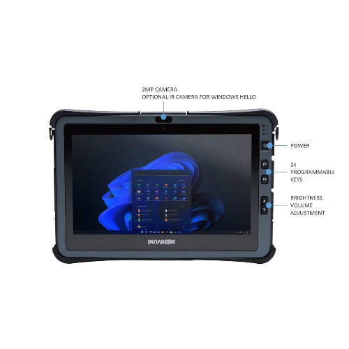 DURABOOK U11 Rugged 11.6" FHD Tablet Intel Core i5-1230U 8GB RAM 256GB PCIe SSD Wi-Fi 6E Bluetooth 5.3 Windows 11 Pro IP66 Certified