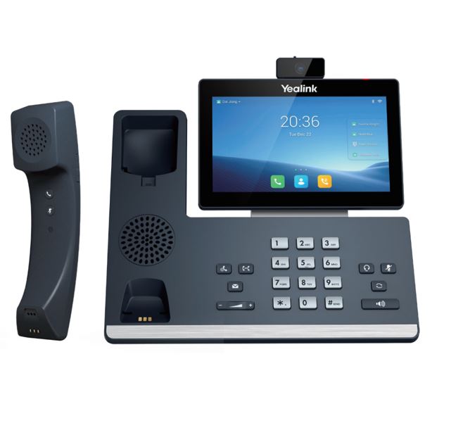 Yealink T58WP-C 16-Line IP HD Android Phone with HD Camera, Bluetooth Handset, Touchscreen, Dual Gigabit Ports, Built-in WiFi & USB 2.0