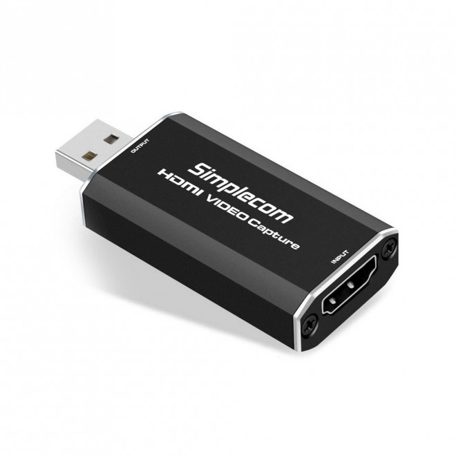 Simplecom DA315 HDMI to USB 2.0 Video Capture Card Full HD 1080p for Live Streaming & Recording - Plug & Play, No Driver, UVC/UAC Compliant