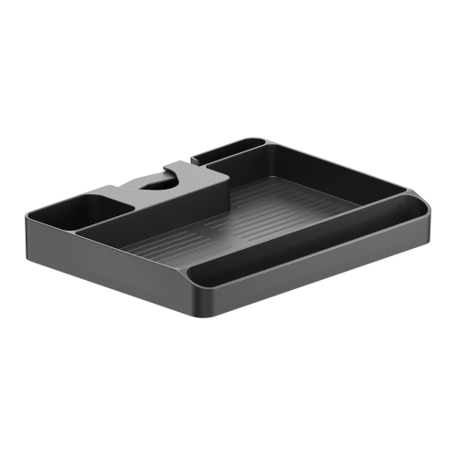 Brateck Pole Mounted Storage Shelf DA12-1-B – Universal Clamp for Φ30-48mm Poles, ABS, 224x176x30mm, Black